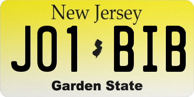 NJ license plate J01BIB