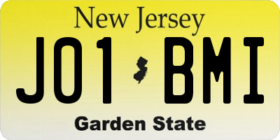 NJ license plate J01BMI