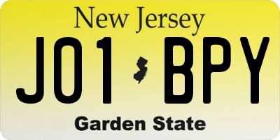 NJ license plate J01BPY