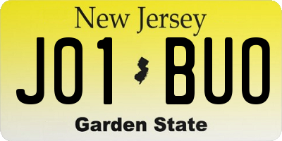 NJ license plate J01BUO