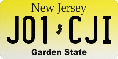 NJ license plate J01CJI