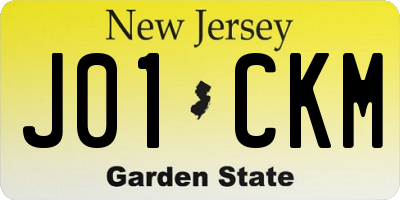 NJ license plate J01CKM