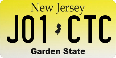 NJ license plate J01CTC