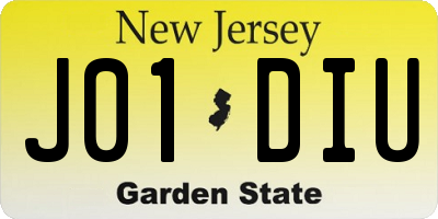 NJ license plate J01DIU