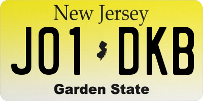 NJ license plate J01DKB