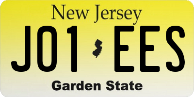 NJ license plate J01EES
