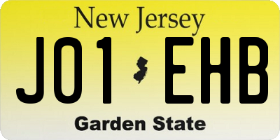 NJ license plate J01EHB