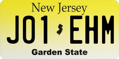 NJ license plate J01EHM