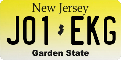 NJ license plate J01EKG