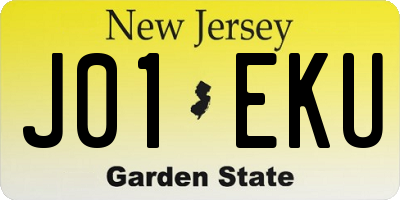NJ license plate J01EKU