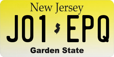 NJ license plate J01EPQ