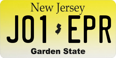 NJ license plate J01EPR