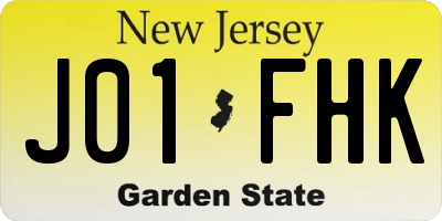 NJ license plate J01FHK
