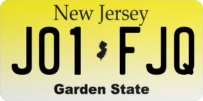 NJ license plate J01FJQ