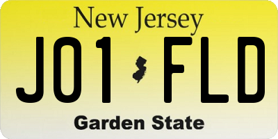NJ license plate J01FLD
