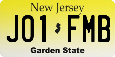 NJ license plate J01FMB