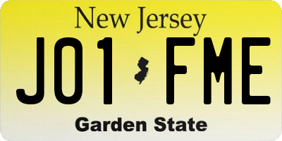 NJ license plate J01FME