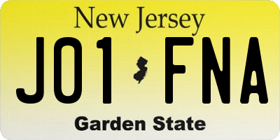 NJ license plate J01FNA