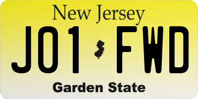 NJ license plate J01FWD