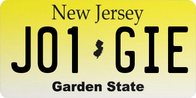 NJ license plate J01GIE