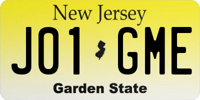 NJ license plate J01GME