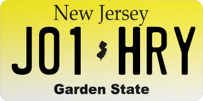 NJ license plate J01HRY