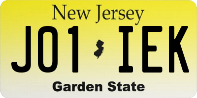 NJ license plate J01IEK