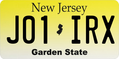 NJ license plate J01IRX