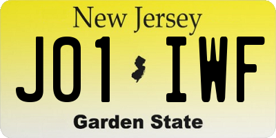 NJ license plate J01IWF