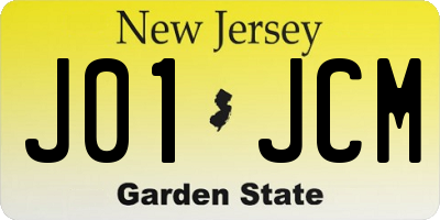 NJ license plate J01JCM