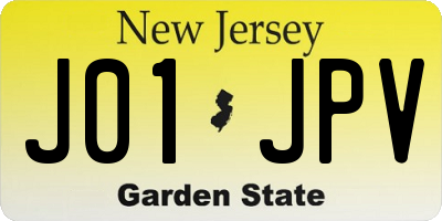 NJ license plate J01JPV