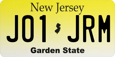 NJ license plate J01JRM