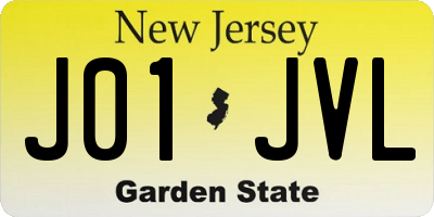 NJ license plate J01JVL