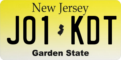 NJ license plate J01KDT