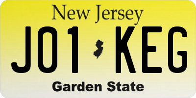 NJ license plate J01KEG