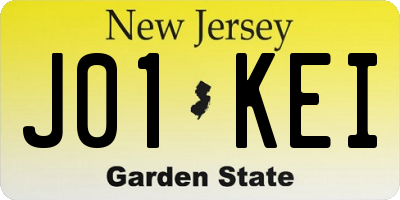 NJ license plate J01KEI