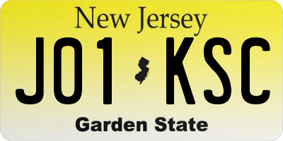 NJ license plate J01KSC