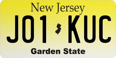 NJ license plate J01KUC