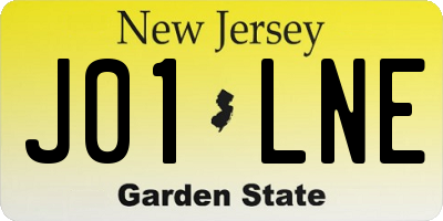 NJ license plate J01LNE