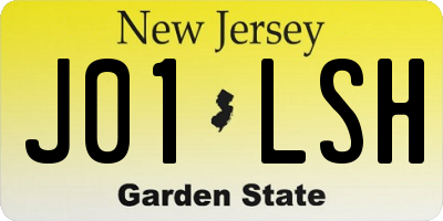 NJ license plate J01LSH