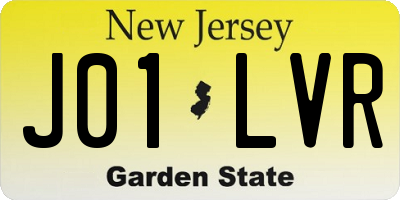 NJ license plate J01LVR