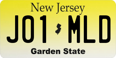 NJ license plate J01MLD