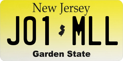 NJ license plate J01MLL