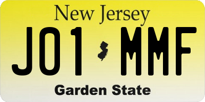 NJ license plate J01MMF
