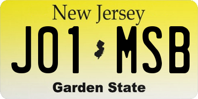 NJ license plate J01MSB