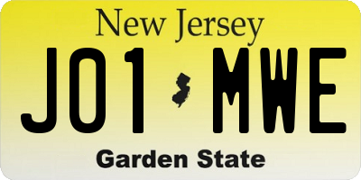 NJ license plate J01MWE