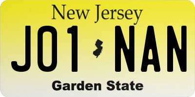 NJ license plate J01NAN