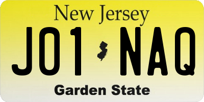 NJ license plate J01NAQ