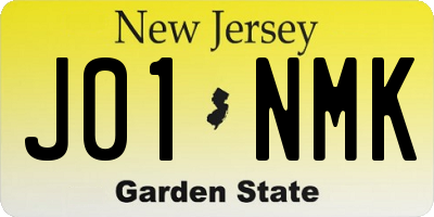 NJ license plate J01NMK