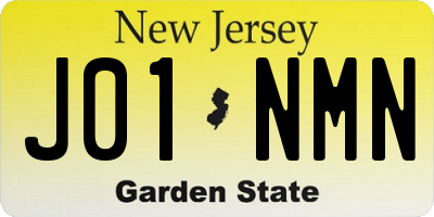 NJ license plate J01NMN
